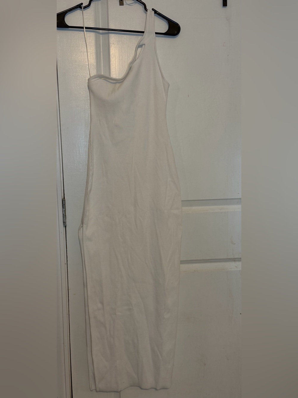 Zara White One Shoulder Knit Dress